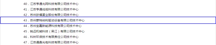 蒙納驅(qū)動獲蘇州市級企業(yè)技術(shù)中心認(rèn)定